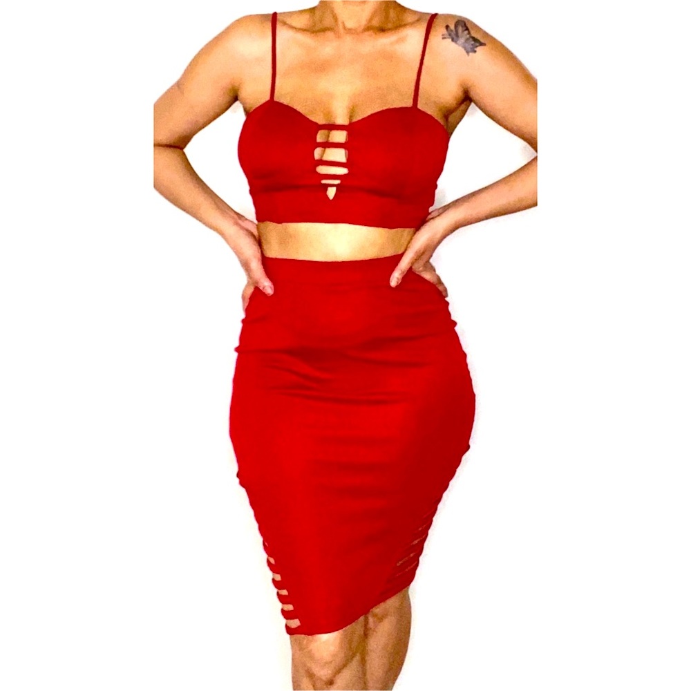 Red Charlotte Russe 2 piece set! Fits like a glove!